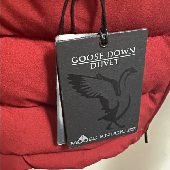 Moose Knuckles Burgundy Puffer Jacket with Fur Hood - Picture 6 of 7